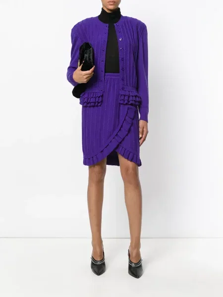 Pletené oblekové sukně Christian Dior Pre-owned fialové