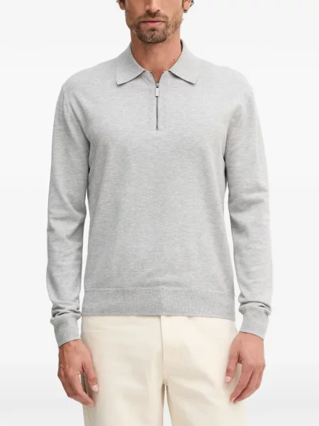 Lung tricou polo Benetton gri