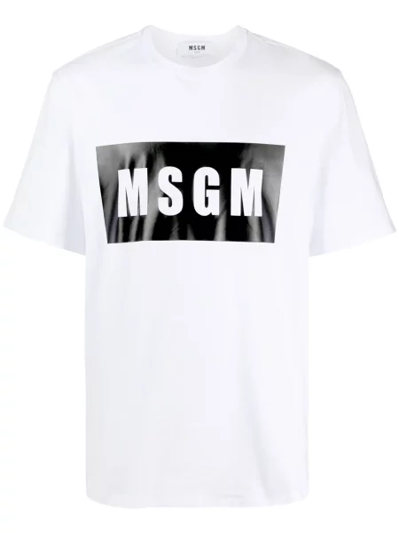 Tricou Msgm cu imagine alb