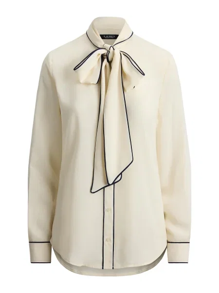 Lauren Ralph Lauren Bluză FREDELLA fildeş / bleumarin bej