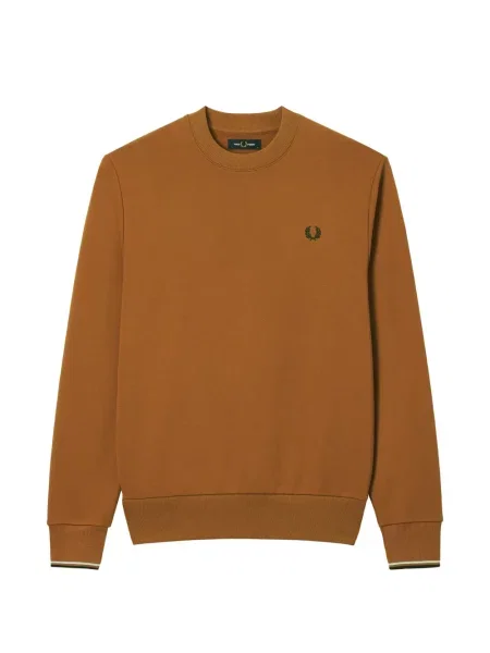 Pulover Fred Perry cu broderie maro
