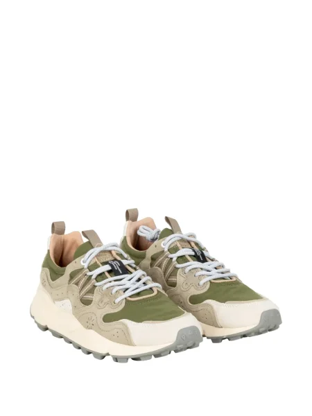Sneakerși Flower Mountain cu șireturi cu model floral din dantelă verde