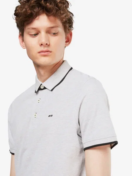 JACK & JONES Majica Paulos svetlo / črna siva