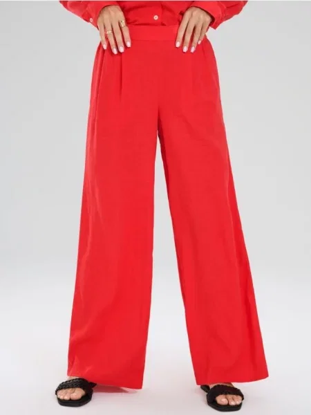 Штани wide leg червоний
