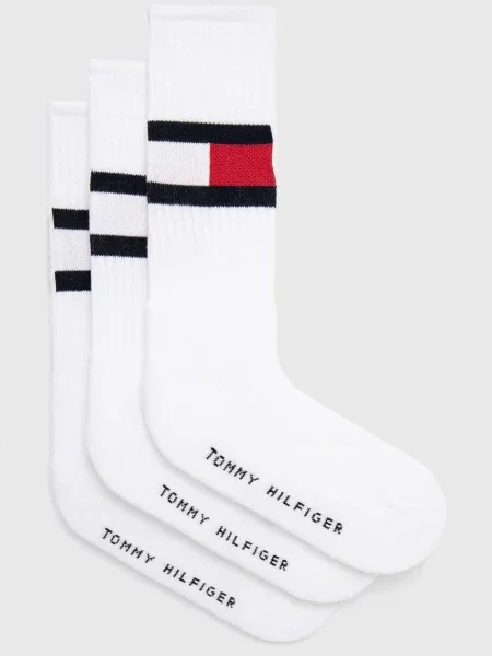Чорапи Tommy Hilfiger 3 броя бяло