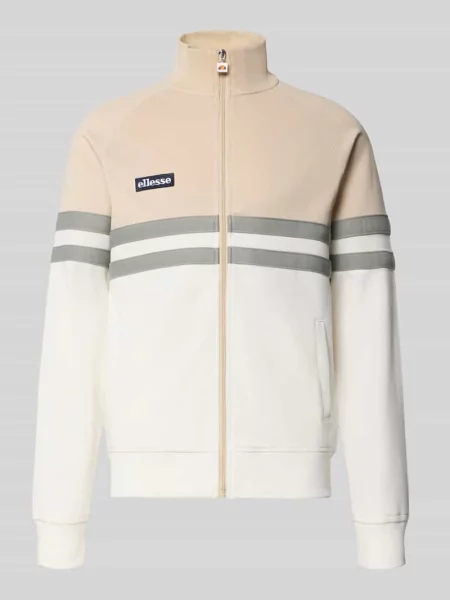 Kurtka treningowa z naszywką z logo i stójką model RIMINI' Ellesse biała