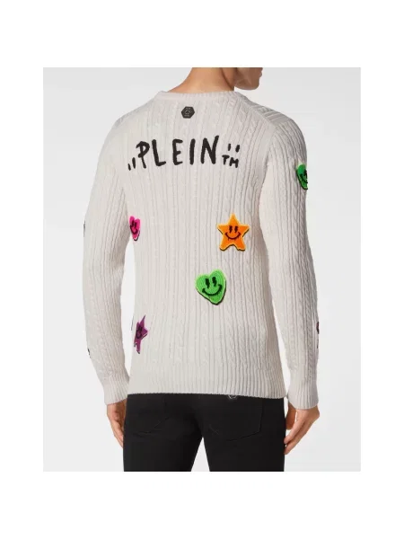 Sweter Philipp Plein wełniany biały