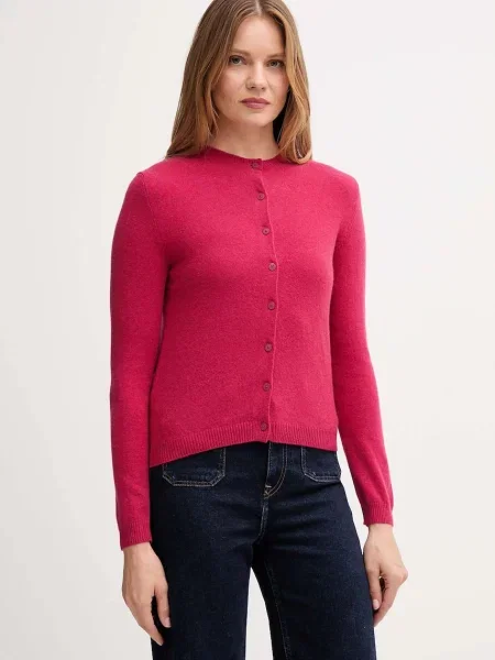 United Colors of Benetton kardigan z dodatkiem wełny lekki różowy