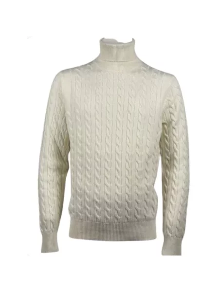 Sweter z golfem Malo z kaszmiru do golfa beżowy