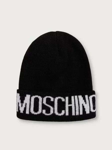 Moschino căciulă de damă cu lână negru