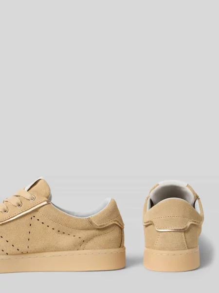 Sneakersy z mieszanki skóry z wytłoczonym logo model ‘Hell’ Guess beżowe