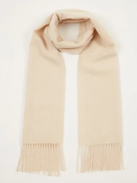 GOBI Cashmere Fular Unisex Cashmere Fringed Scarf' bej