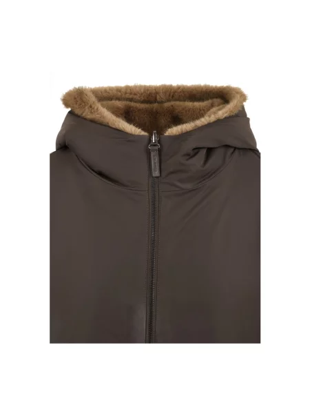 Parka Lou Andrea ze sztucznego futra brązowa