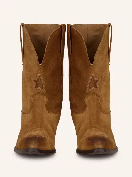 Golden Goose Kovbojské Boty Wish Star koňaková zlaté
