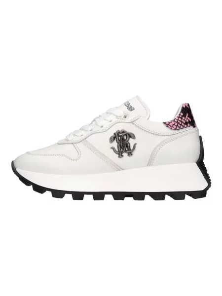 Sneakersy Roberto Cavalli skórzane białe