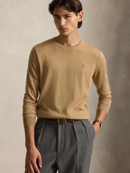 Polo Ralph Lauren pulover pentru bărbați din lână maro