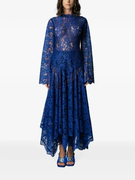Rochie Miau By Clara Rotescu din dantelă evazată albastru