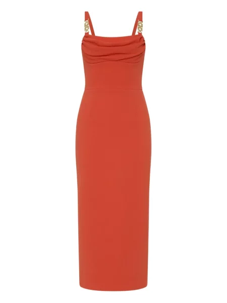 Sukienka midi Rebecca Vallance do kolan garniturowa pomarańczowa