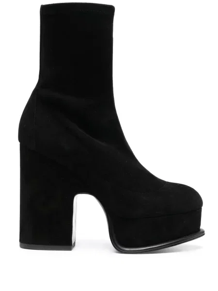 Botine Pierre Hardy din piele de căprioară cu platformă negru