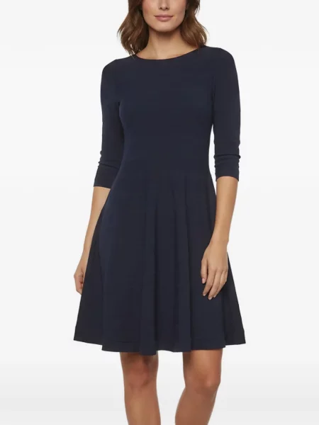 Rochie 424 tricotate evazată albastru