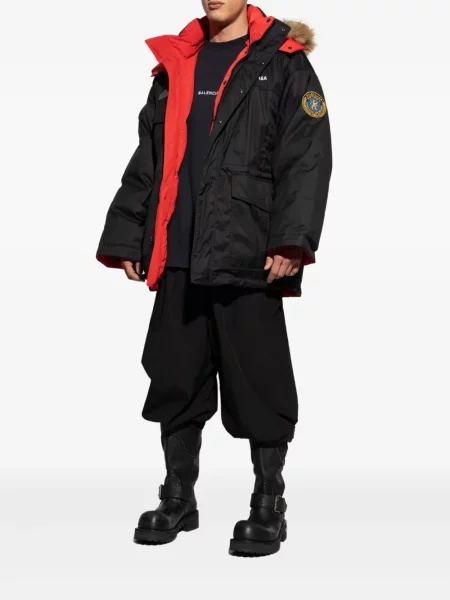 Geacă Balenciaga cu blană negru