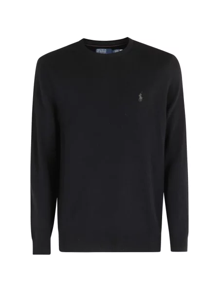 Pulover Polo Ralph Lauren cu broderie de lână negru