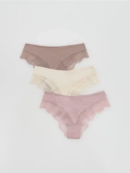 Reserved Set de 3 perechi de boxeri cu talie joasă roz-pastel roz