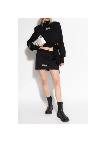 Spódnica jeansowa Versace Jeans Couture wiązana czarna