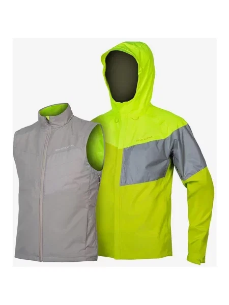 Endura Urban Luminite 3 in 1 II Kurtka fluorytowo-żółto-szara S szara