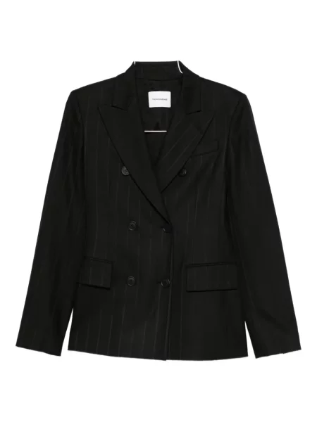 Kurtka The Andamane w paski dwurzędowa czarna