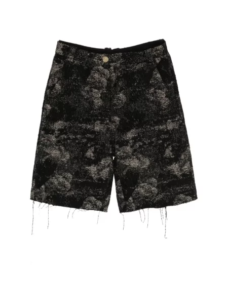 Pantaloni scurți Maria Turri din jacard negru