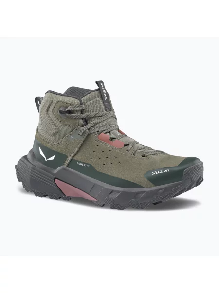 Дамски туристически обувки Salewa Pedroc 2 Leather Mid PTX faded green/dark olive зелено