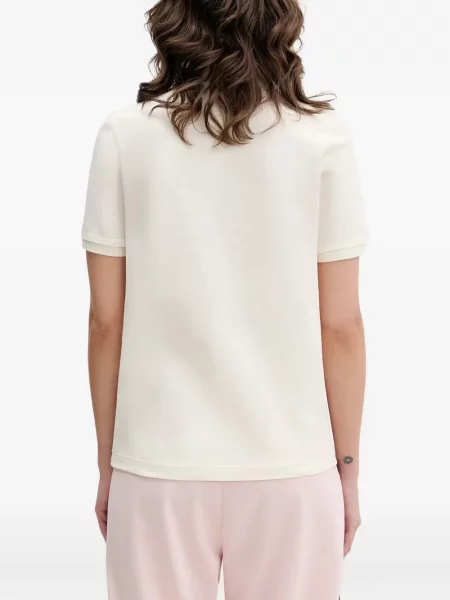 Tricou polo Fred Perry cu broderie alb