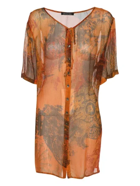 Cămașă Elena Mirò din șifon portocaliu