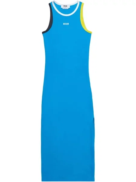 Rochie maxi Msgm cu imagine de costum albastru