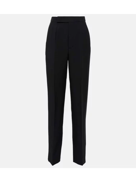 Pantaloni Roland Mouret de lână negru