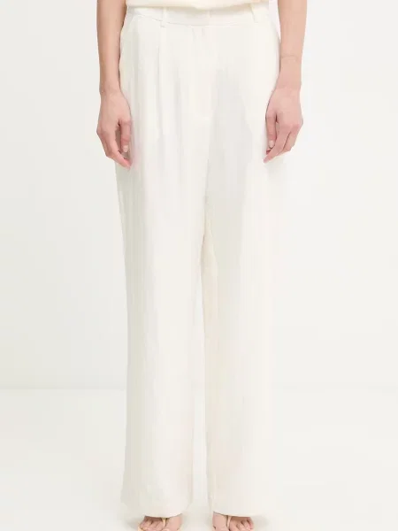 MUNTHE pantaloni pentru femei cu vâscoză KOSMILA bej