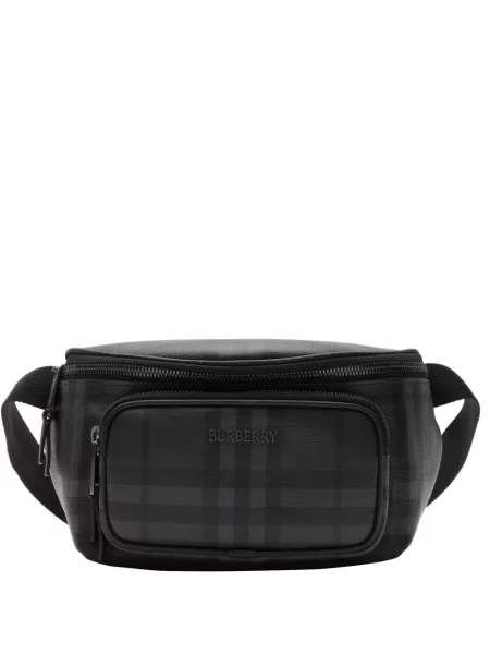 Cu centură curea Burberry în carouri negru