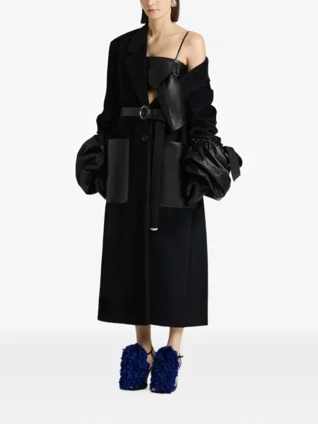 Lung palton Givenchy din piele negru