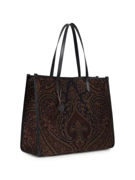 Geantă Etro cu model paisley din jacard albastru