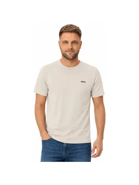 Tricou Boss Green stretch cu decolteu rotund bej