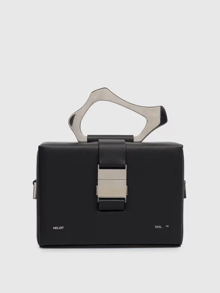 Кожаная сумка Heliot Emil с принтом черная