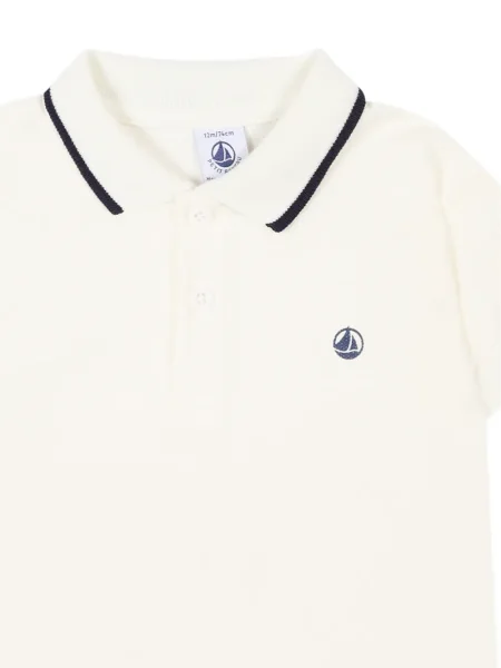 Koszulka polo dziecięca Petit Bateau biała