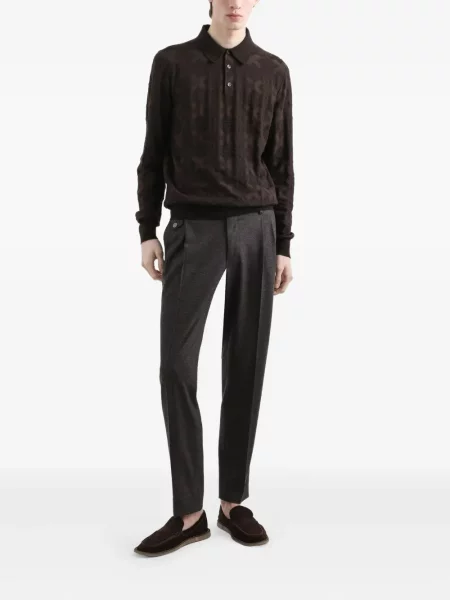 Polo Dolce & Gabbana cu imprimeu geometric maro