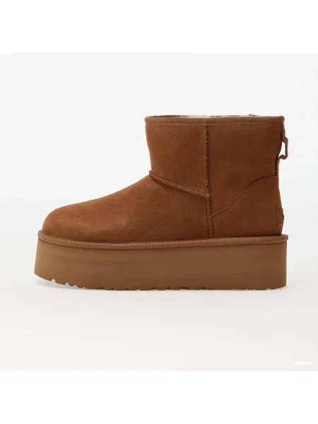 Ugg Botki Na Platformie Classic Mini Platform grau brązowe