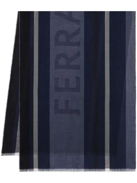 Fular Ferragamo din jacard albastru