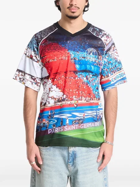 Tricou Jordan cu decolteu în V albastru