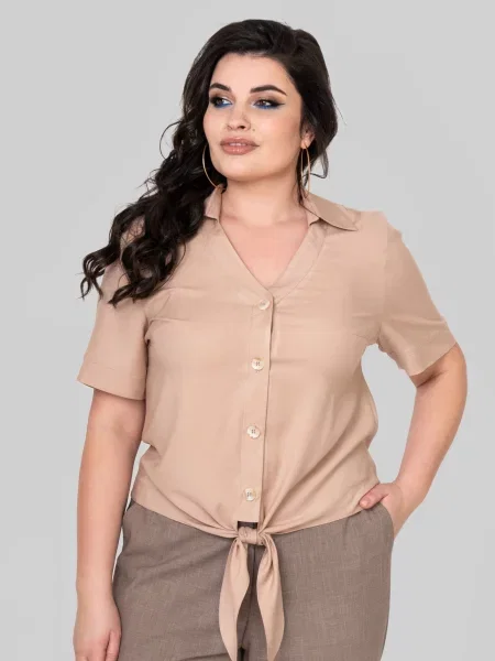 Блуза All Posa віскоза/модал бежевий