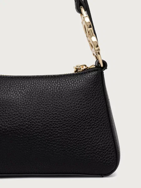 Shopperka Love Moschino z logo ze sztucznego futra czarna
