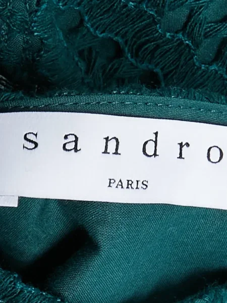 Rochie Sandro cu decolteu în V de costum verde